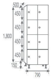 Armadietto fenolico 4 porte 4