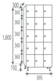 Phenolic locker 5 doors 5