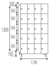 Phenolic locker 5 doors 7