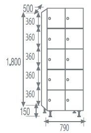 Phenolic locker 5 doors 4