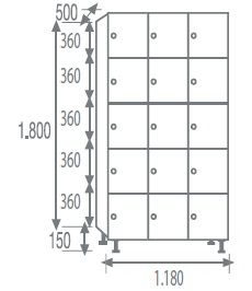 Phenolic locker 5 doors 6