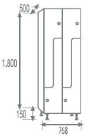 Phenolic locker 2 doors L 4