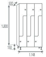 Phenolic locker 2 doors L 6