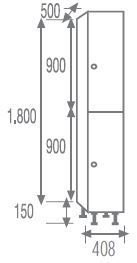 Taquilla Melamina con puerta fenólica 2 puertas 5