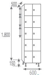 Melamine locker with fenical door 5 doors 2