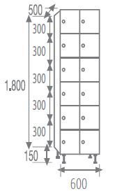 Melamine locker 6 doors 2