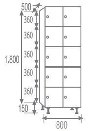 Melamine locker with fenical door 5 doors 6