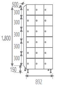 Melamine locker 6 doors 3