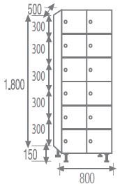 Melamine locker 6 doors 6