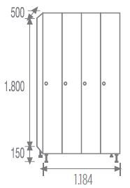 Melamine locker 1 door 4