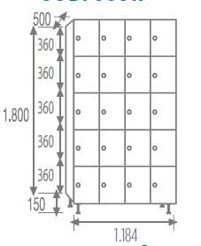 Melamine locker with fenical door 5 doors 4