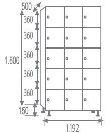 Melamine locker with fenical door 5 doors 7