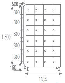 Melamine locker 6 doors 4