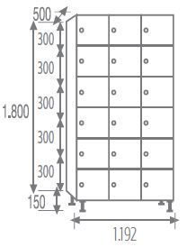 Melamine locker 6 doors 7