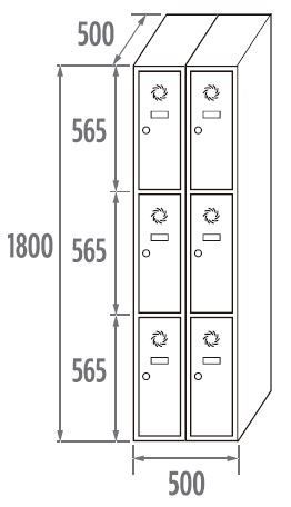 3-türiges Schließfachmodul 1
