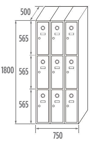 3-türiges Schließfachmodul 4
