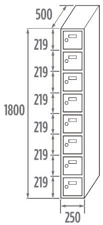Locker Initial 8 doors 250/300/400mm 1