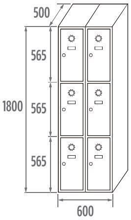 3-türiges Schließfachmodul 2