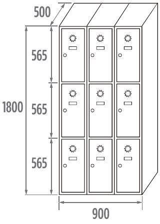 3-türiges Schließfachmodul 5