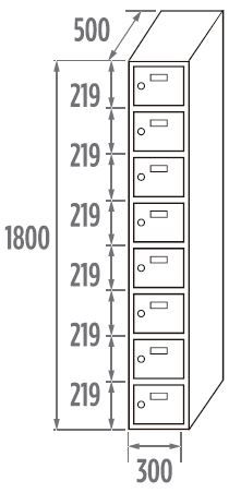 Locker Initial 8 doors 250/300/400mm 2