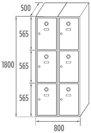 3-türiges Schließfachmodul 3