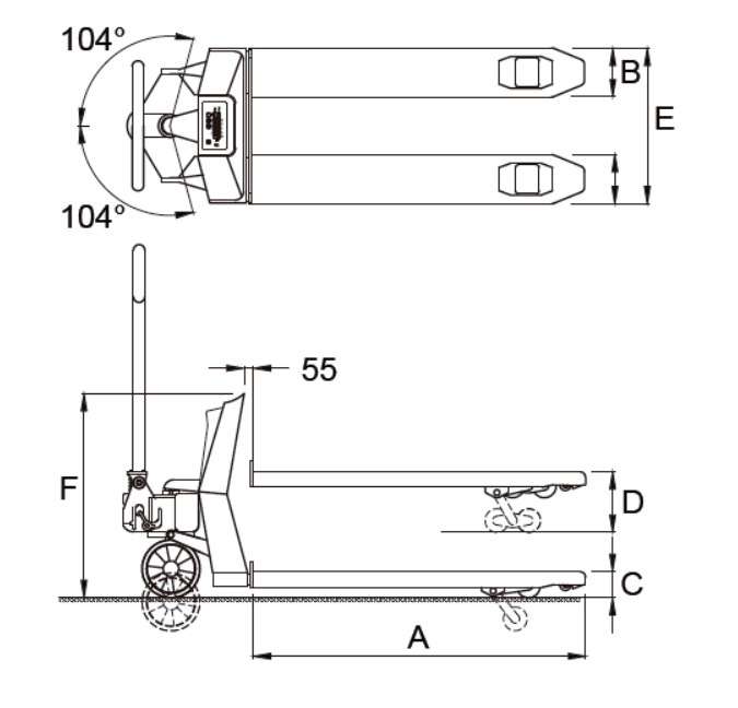 Transpalette Pesadora Galvanizada 2200kg