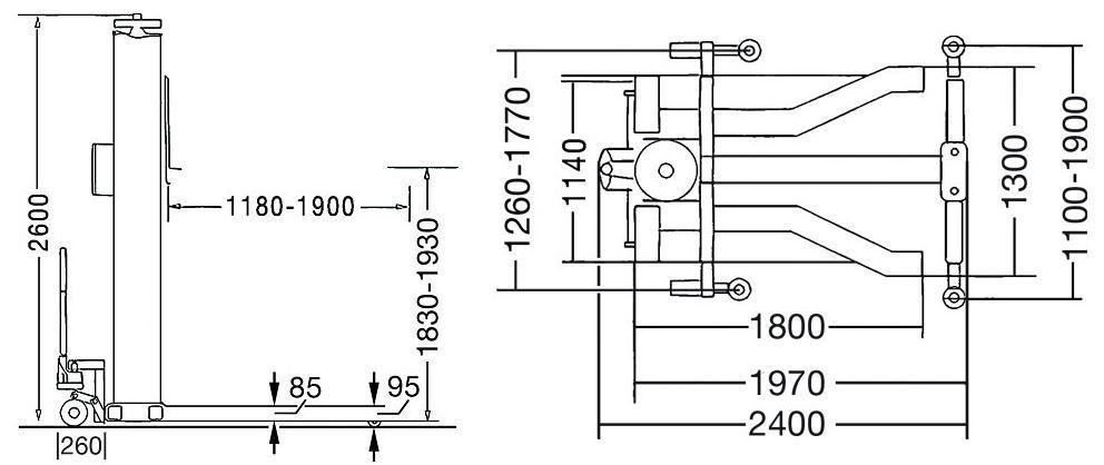 1 column 2500kg 2